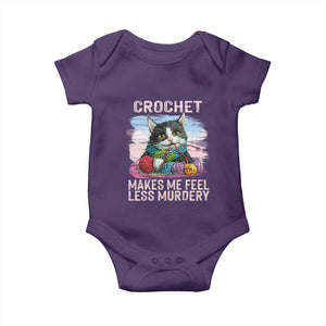 Funny Crochet Cat Baby Onesie Crochet Makes Me Feel Less Murdery TS09 Purple Print Your Wear