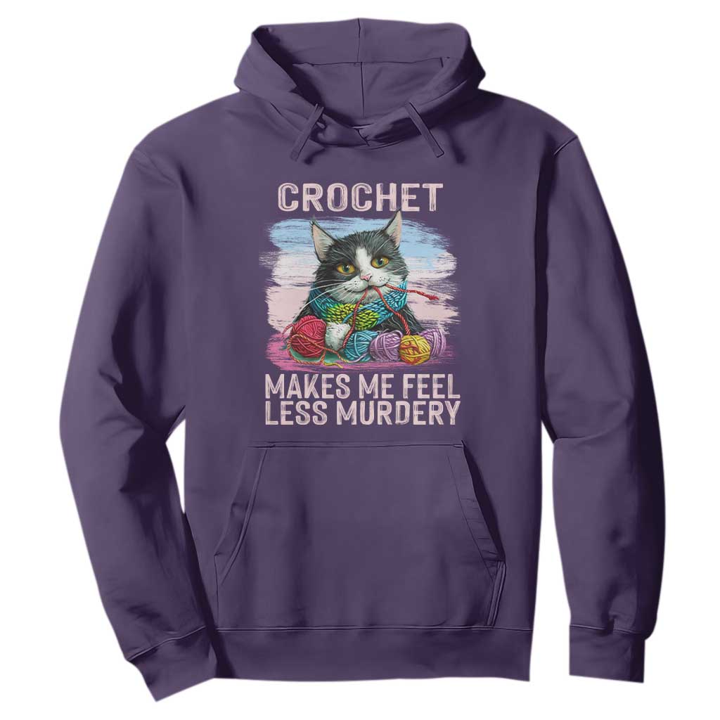 Funny Crochet Cat Hoodie Crochet Makes Me Feel Less Murdery TS09 Purple Print Your Wear