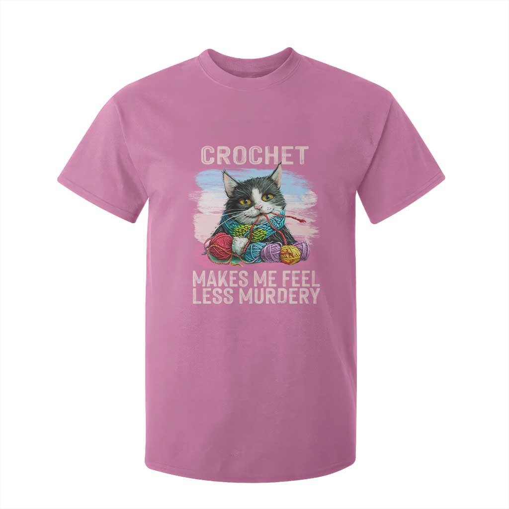 Funny Crochet Cat T Shirt For Kid Crochet Makes Me Feel Less Murdery TS09 Azalea Print Your Wear