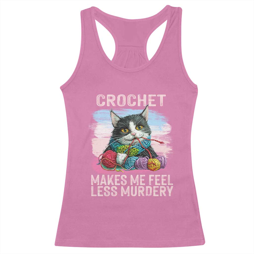 Funny Crochet Cat Racerback Tank Top Crochet Makes Me Feel Less Murdery TS09 Azalea Print Your Wear