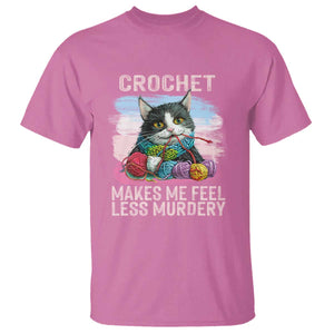 Funny Crochet Cat T Shirt Crochet Makes Me Feel Less Murdery TS09 Azalea Print Your Wear