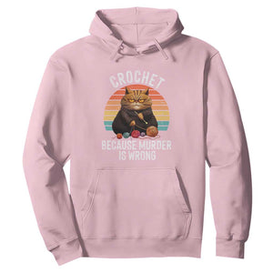Funny Crochet Cat Hoodie Because Murder Is Wrong TS09 Light Pink Print Your Wear