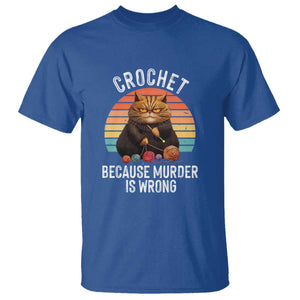 Funny Crochet Cat T Shirt Because Murder Is Wrong TS09 Royal Blue Print Your Wear