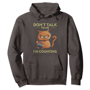 Funny Crochet Cat Hoodie Don't Talk To Me I'm Counting TS09 Dark Chocolate Print Your Wear