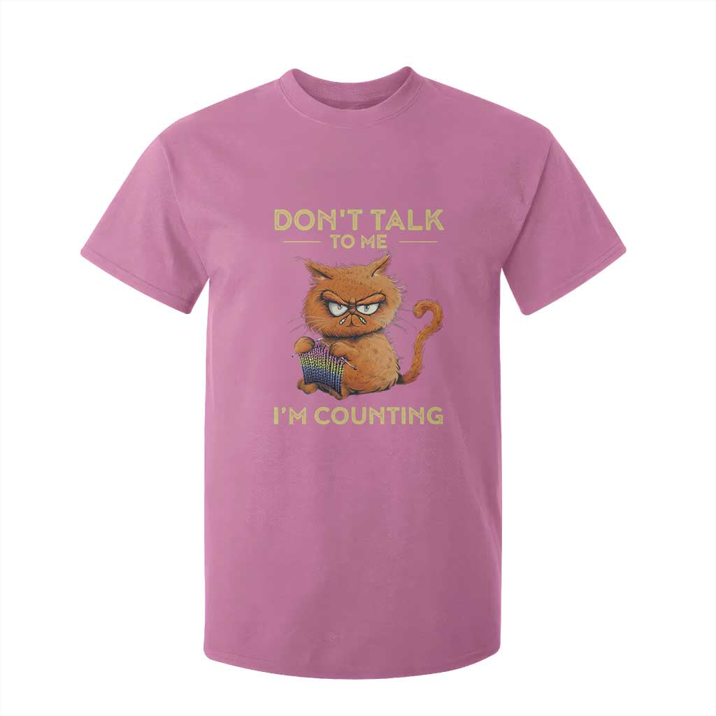 Funny Crochet Cat T Shirt For Kid Don't Talk To Me I'm Counting TS09 Azalea Print Your Wear