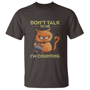 Funny Crochet Cat T Shirt Don't Talk To Me I'm Counting TS09 Dark Chocolate Print Your Wear