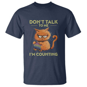 Funny Crochet Cat T Shirt Don't Talk To Me I'm Counting TS09 Navy Print Your Wear