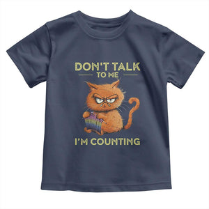 Funny Crochet Cat Toddler T Shirt Don't Talk To Me I'm Counting TS09 Navy Print Your Wear