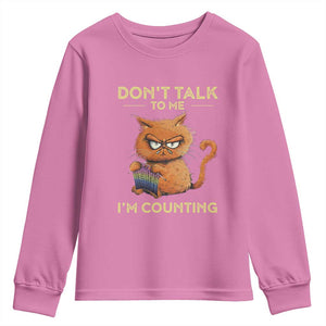 Funny Crochet Cat Youth Sweatshirt Don't Talk To Me I'm Counting TS09 Azalea Print Your Wear