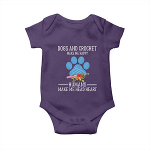 Funny Dogs And Crochet Baby Onesie Make Me Happy TS09 Purple Print Your Wear