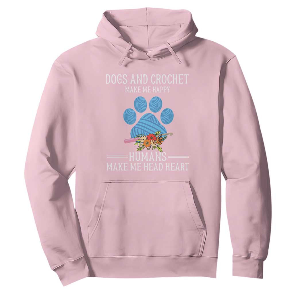 Funny Dogs And Crochet Hoodie Make Me Happy TS09 Light Pink Print Your Wear