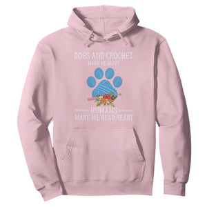 Funny Dogs And Crochet Hoodie Make Me Happy TS09 Light Pink Print Your Wear