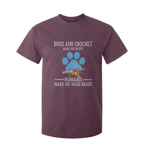Funny Dogs And Crochet T Shirt For Kid Make Me Happy TS09 Maroon Print Your Wear