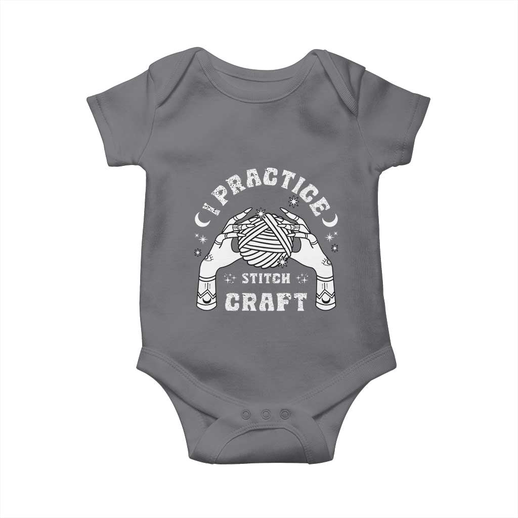 Witch Crochet Baby Onesie I Practice Stitch Craft TS09 Charcoal Print Your Wear