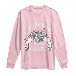Witch Crochet Long Sleeve Shirt I Practice Stitch Craft TS09 Light Pink Print Your Wear