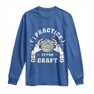 Witch Crochet Long Sleeve Shirt I Practice Stitch Craft TS09 Royal Blue Print Your Wear