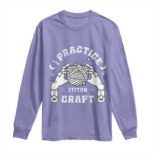 Witch Crochet Long Sleeve Shirt I Practice Stitch Craft TS09 Violet Print Your Wear