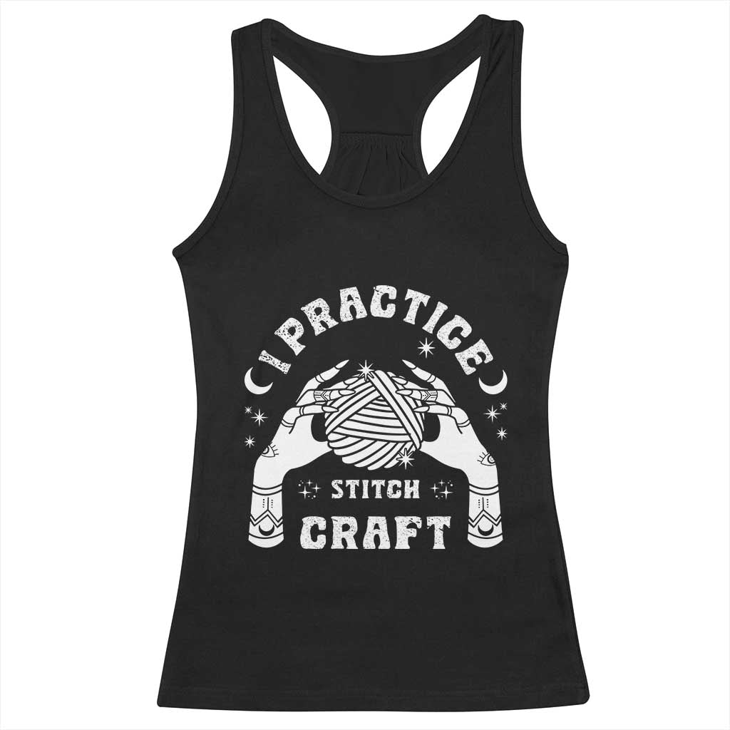 Witch Crochet Racerback Tank Top I Practice Stitch Craft TS09 Black Print Your Wear