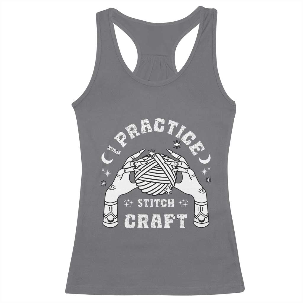 Witch Crochet Racerback Tank Top I Practice Stitch Craft TS09 Charcoal Print Your Wear