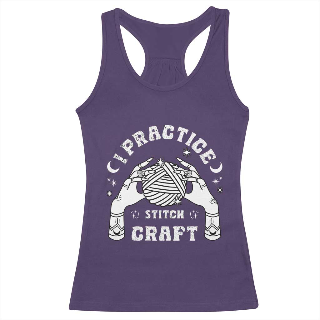 Witch Crochet Racerback Tank Top I Practice Stitch Craft TS09 Purple Print Your Wear