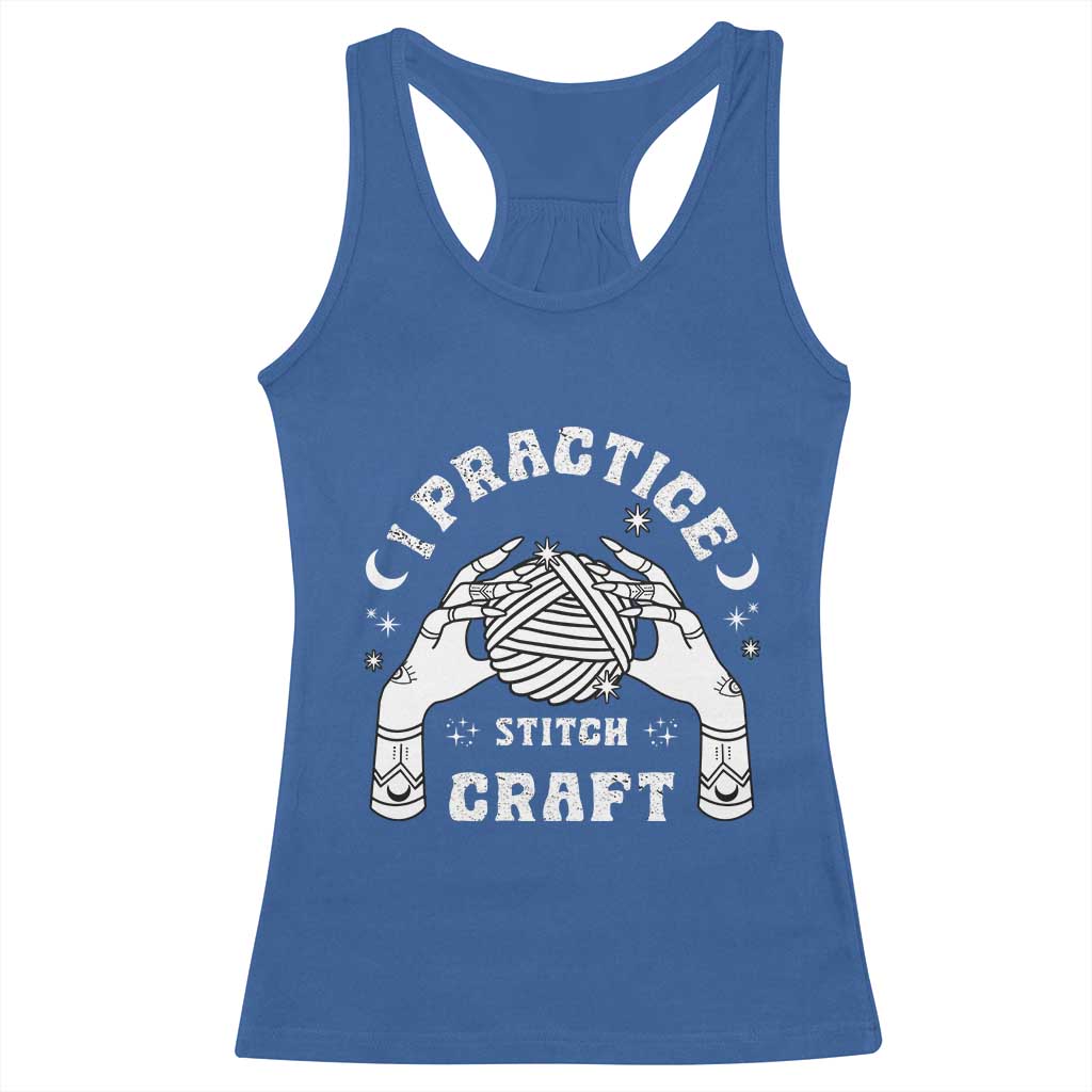 Witch Crochet Racerback Tank Top I Practice Stitch Craft TS09 Royal Blue Print Your Wear