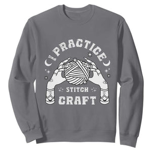 Witch Crochet Sweatshirt I Practice Stitch Craft TS09 Charcoal Print Your Wear