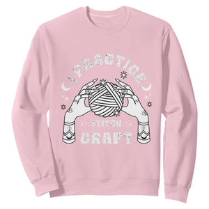 Witch Crochet Sweatshirt I Practice Stitch Craft TS09 Light Pink Print Your Wear