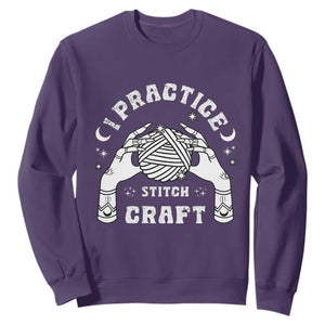 Witch Crochet Sweatshirt I Practice Stitch Craft TS09 Purple Print Your Wear