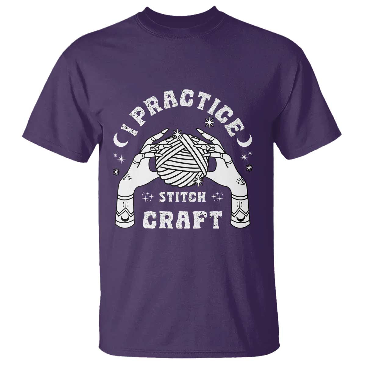 Witch Crochet T Shirt I Practice Stitch Craft TS09 Purple Print Your Wear