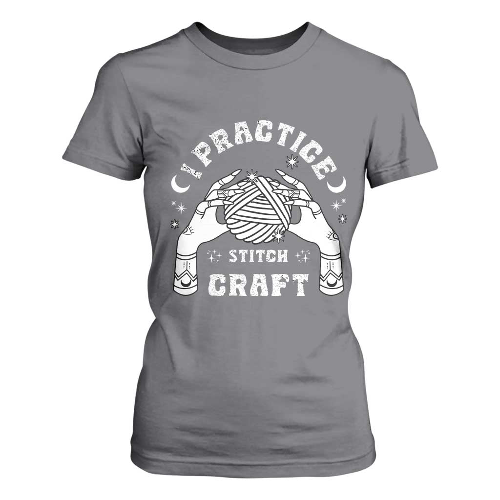Witch Crochet T Shirt For Women I Practice Stitch Craft TS09 Charcoal Print Your Wear