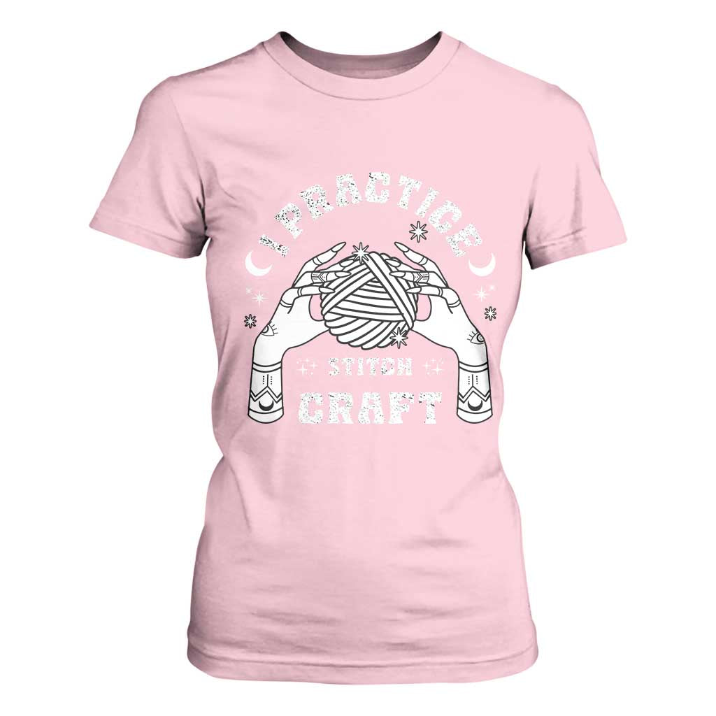 Witch Crochet T Shirt For Women I Practice Stitch Craft TS09 Light Pink Print Your Wear
