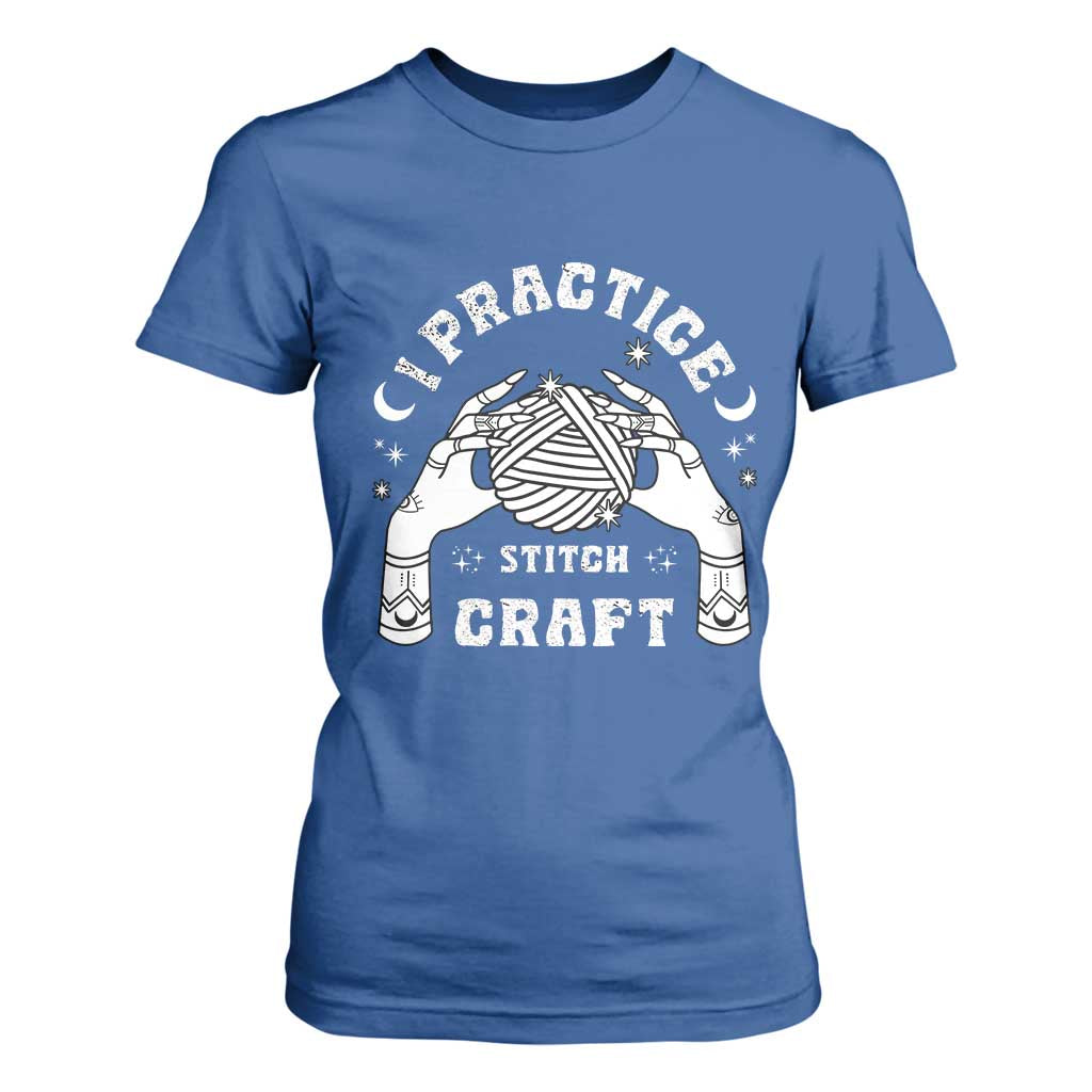 Witch Crochet T Shirt For Women I Practice Stitch Craft TS09 Royal Blue Print Your Wear