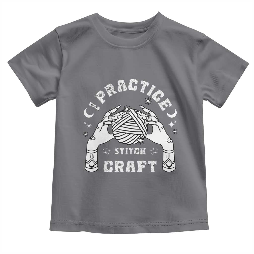 Witch Crochet Toddler T Shirt I Practice Stitch Craft TS09 Charcoal Print Your Wear