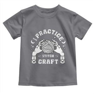 Witch Crochet Toddler T Shirt I Practice Stitch Craft TS09 Charcoal Print Your Wear