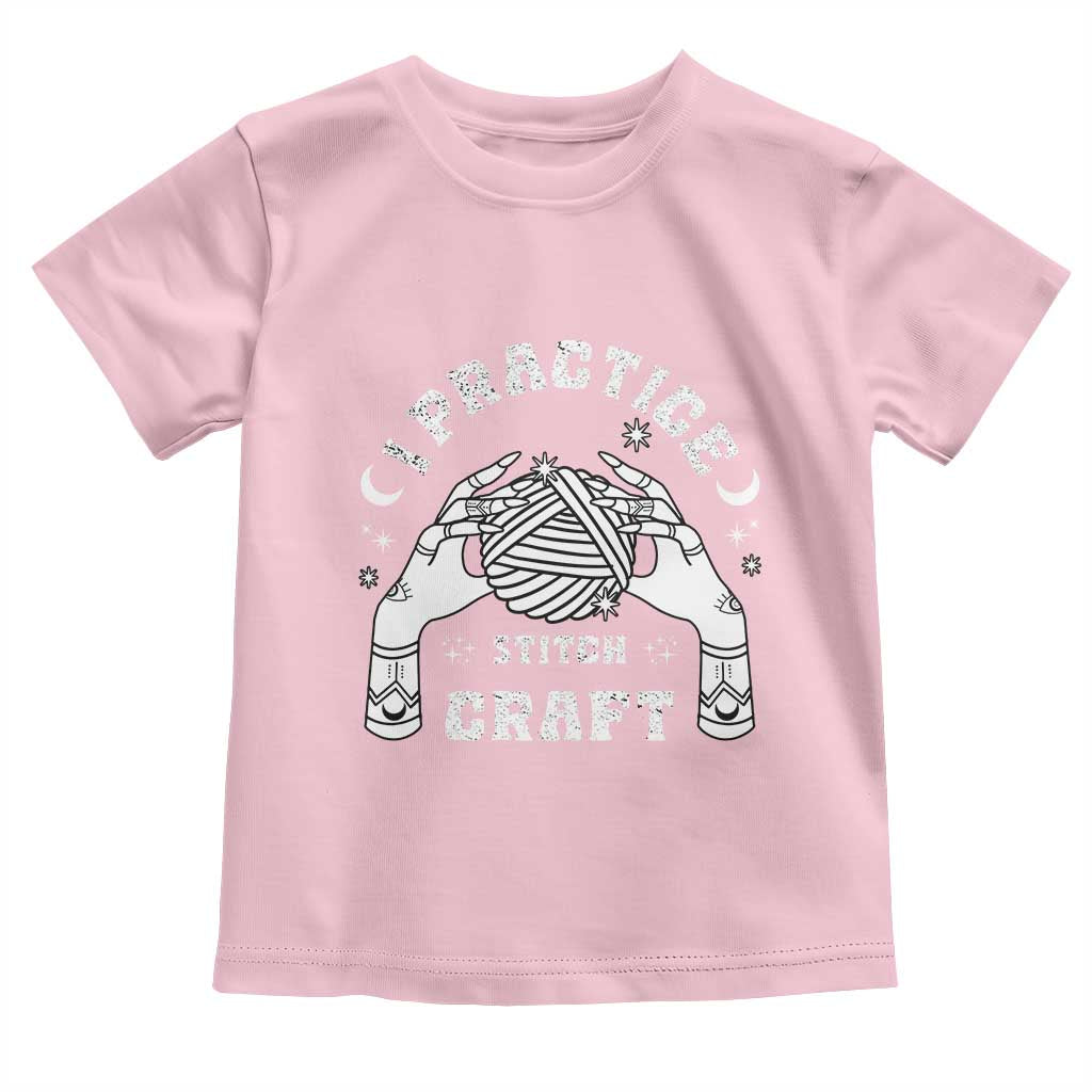Witch Crochet Toddler T Shirt I Practice Stitch Craft TS09 Light Pink Print Your Wear