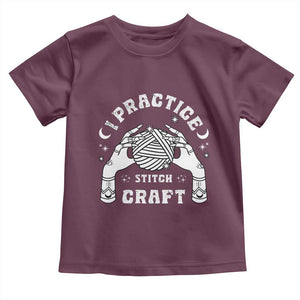 Witch Crochet Toddler T Shirt I Practice Stitch Craft TS09 Maroon Print Your Wear