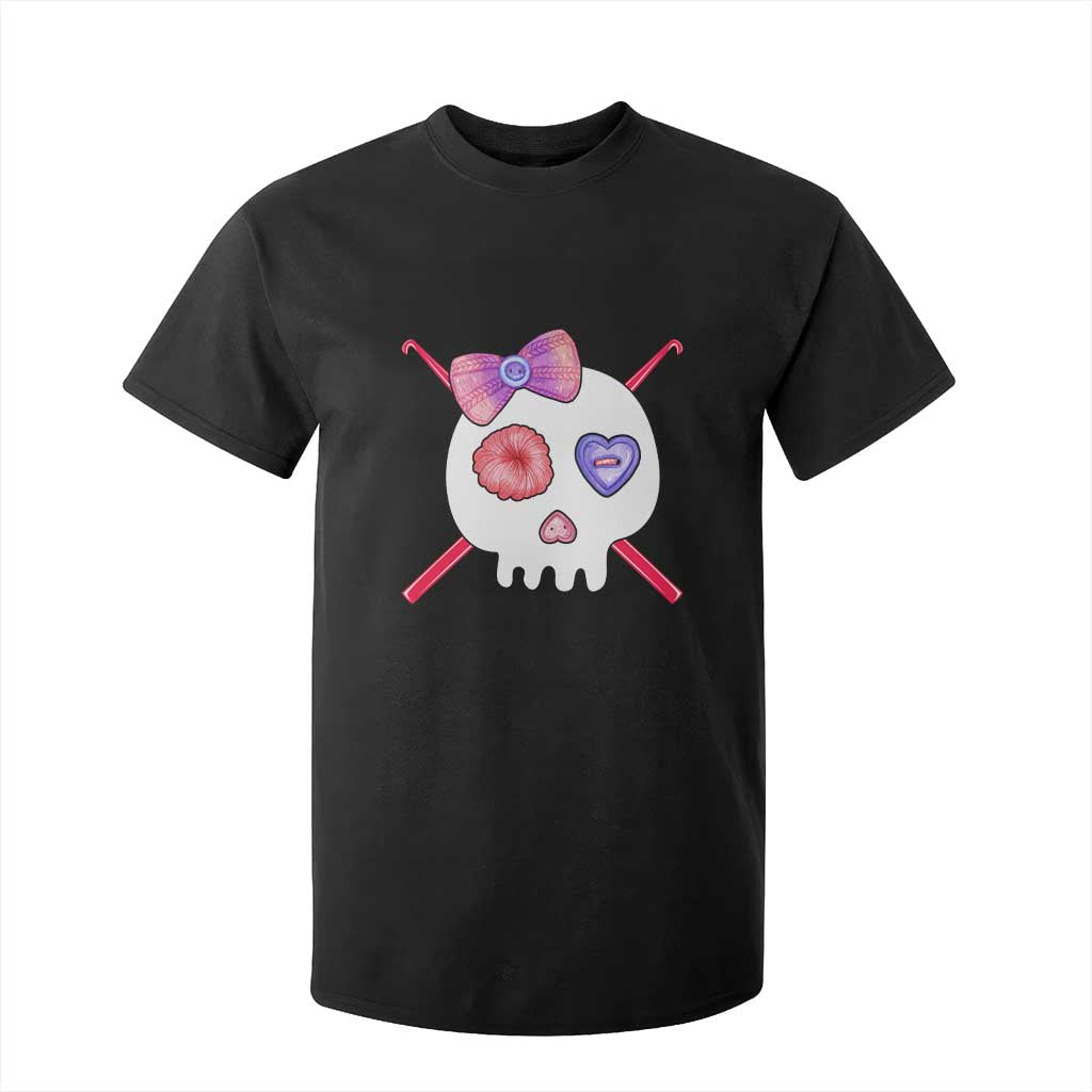 Cute Skull Crochet Knitting T Shirt For Kid TS09 Black Print Your Wear
