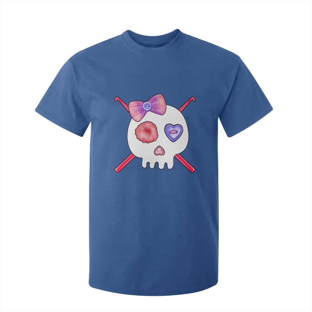 Cute Skull Crochet Knitting T Shirt For Kid TS09 Royal Blue Print Your Wear