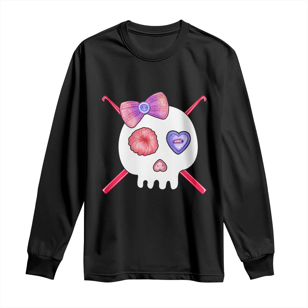 Cute Skull Crochet Knitting Long Sleeve Shirt TS09 Black Print Your Wear