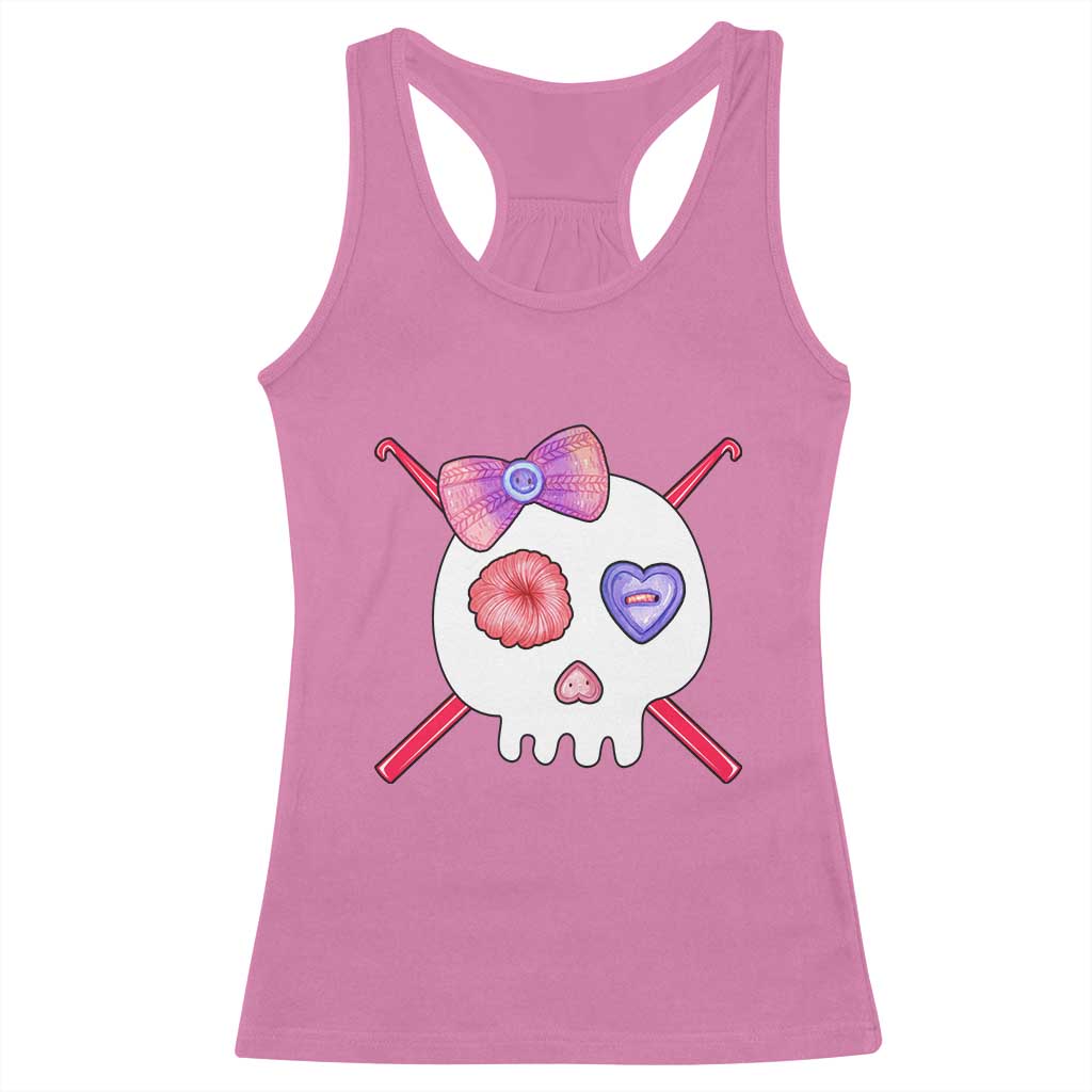 Cute Skull Crochet Knitting Racerback Tank Top TS09 Azalea Print Your Wear