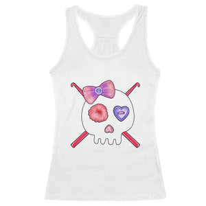 Cute Skull Crochet Knitting Racerback Tank Top TS09 White Print Your Wear