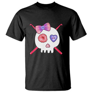Cute Skull Crochet Knitting T Shirt TS09 Black Print Your Wear