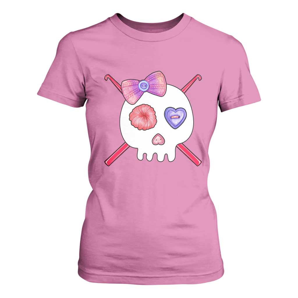 Cute Skull Crochet Knitting T Shirt For Women TS09 Azalea Print Your Wear