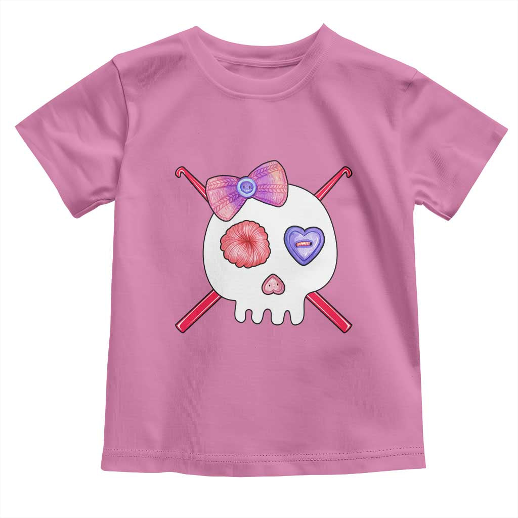 Cute Skull Crochet Knitting Toddler T Shirt TS09 Azalea Print Your Wear