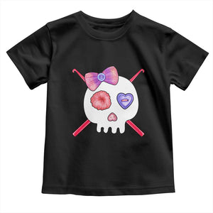 Cute Skull Crochet Knitting Toddler T Shirt TS09 Black Print Your Wear