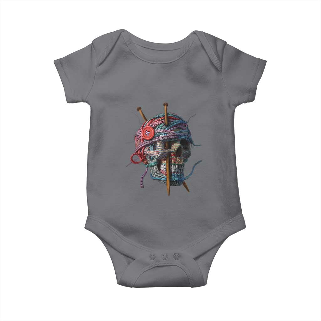 Funny Crochet Baby Onesie Yard Skull Halloween Knitting TS09 Charcoal Print Your Wear