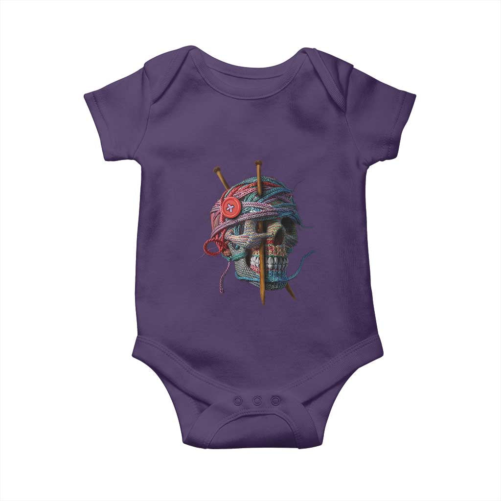 Funny Crochet Baby Onesie Yard Skull Halloween Knitting TS09 Purple Print Your Wear