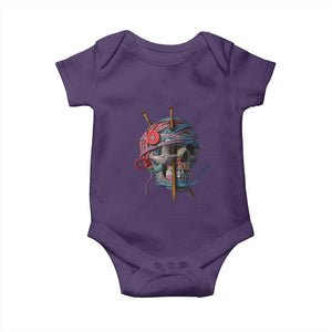 Funny Crochet Baby Onesie Yard Skull Halloween Knitting TS09 Purple Print Your Wear