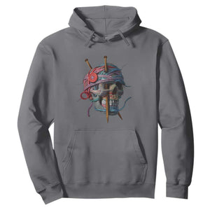 Funny Crochet Hoodie Yard Skull Halloween Knitting TS09 Charcoal Print Your Wear