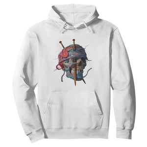 Funny Crochet Hoodie Yard Skull Halloween Knitting TS09 White Print Your Wear